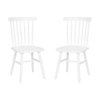 Chaises de salle à manger commerciales de style Windsor à dossier à barreaux en bois massif - Lot de 2