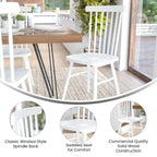 Chaises de salle à manger commerciales de style Windsor à dossier à barreaux en bois massif - Lot de 2