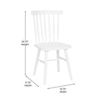 Chaises de salle à manger commerciales de style Windsor à dossier à barreaux en bois massif - Lot de 2