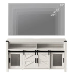 Meuble TV avec porte de grange de style rustique, centre de divertissement pour salon
