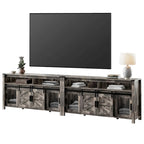 Meuble TV avec porte de grange de style rustique, centre de divertissement pour salon