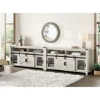 Meuble TV avec porte de grange de style rustique, centre de divertissement pour salon