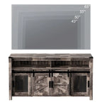 Meuble TV avec porte de grange de style rustique, centre de divertissement pour salon