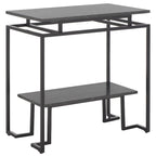 Table d'appoint rectangulaire à étagère unique Malvina - 61 L x 36 P x 61 H cm - 61Lx36Px61H