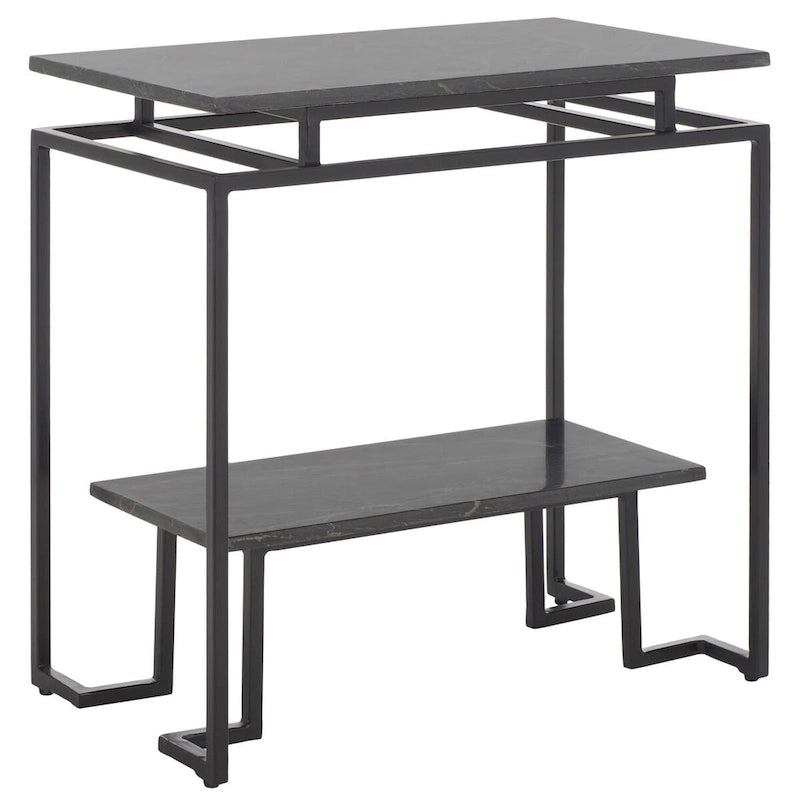 Table d'appoint rectangulaire à étagère unique Malvina - 61 L x 36 P x 61 H cm - 61Lx36Px61H