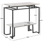 Table d'appoint rectangulaire à étagère unique Malvina - 61 L x 36 P x 61 H cm - 61Lx36Px61H