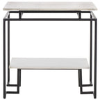Table d'appoint rectangulaire à étagère unique Malvina - 61 L x 36 P x 61 H cm - 61Lx36Px61H