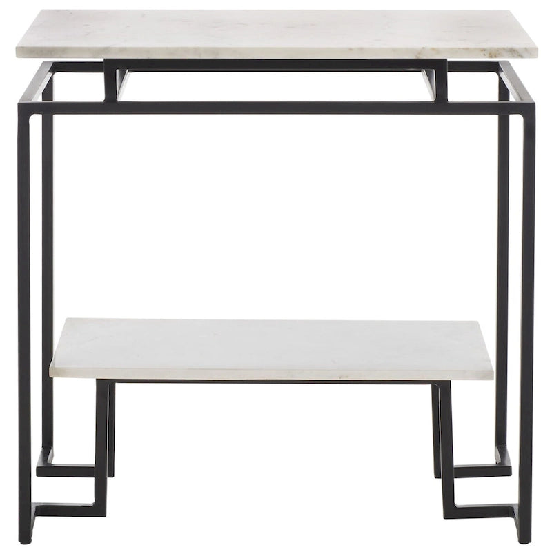 Table d'appoint rectangulaire à étagère unique Malvina - 61 L x 36 P x 61 H cm - 61Lx36Px61H