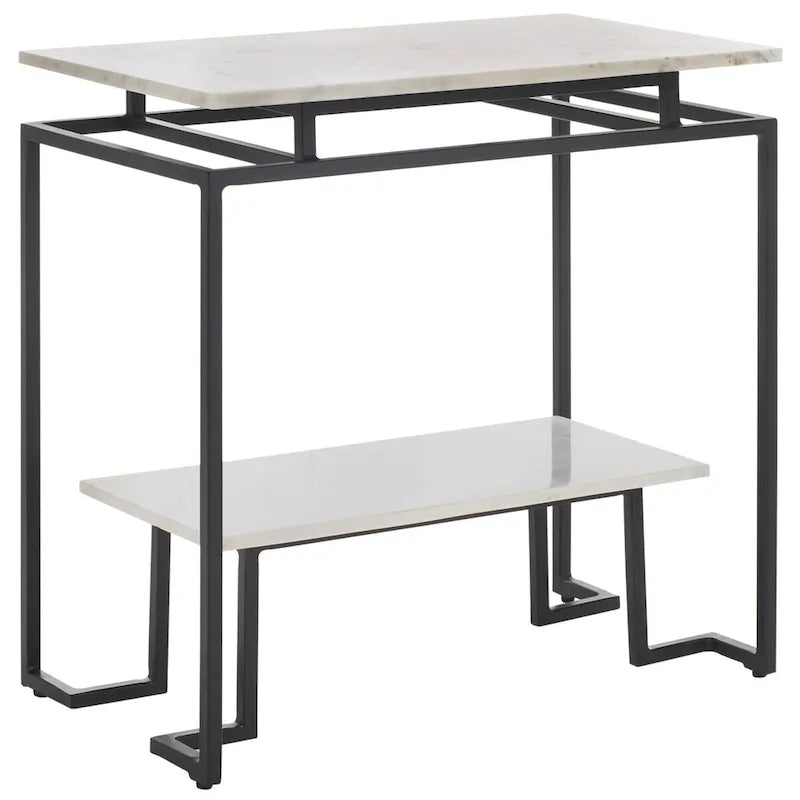 Table d'appoint rectangulaire à étagère unique Malvina - 61 L x 36 P x 61 H cm - 61Lx36Px61H