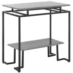 Table d'appoint rectangulaire à étagère unique Malvina - 61 L x 36 P x 61 H cm - 61Lx36Px61H