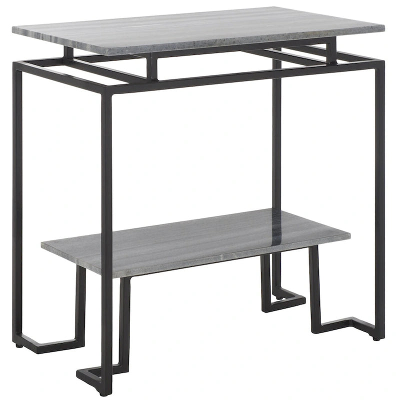 Table d'appoint rectangulaire à étagère unique Malvina - 61 L x 36 P x 61 H cm - 61Lx36Px61H
