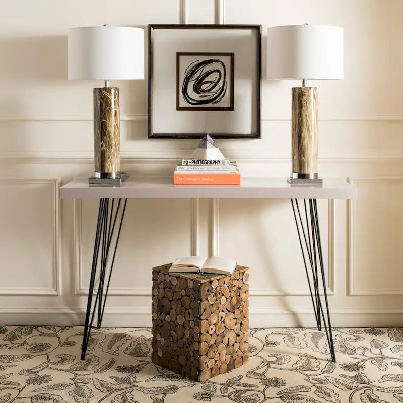 Tabouret noir Iida Bali - Naturel - 13 x 13 x 18 - 13Lx13Px18H