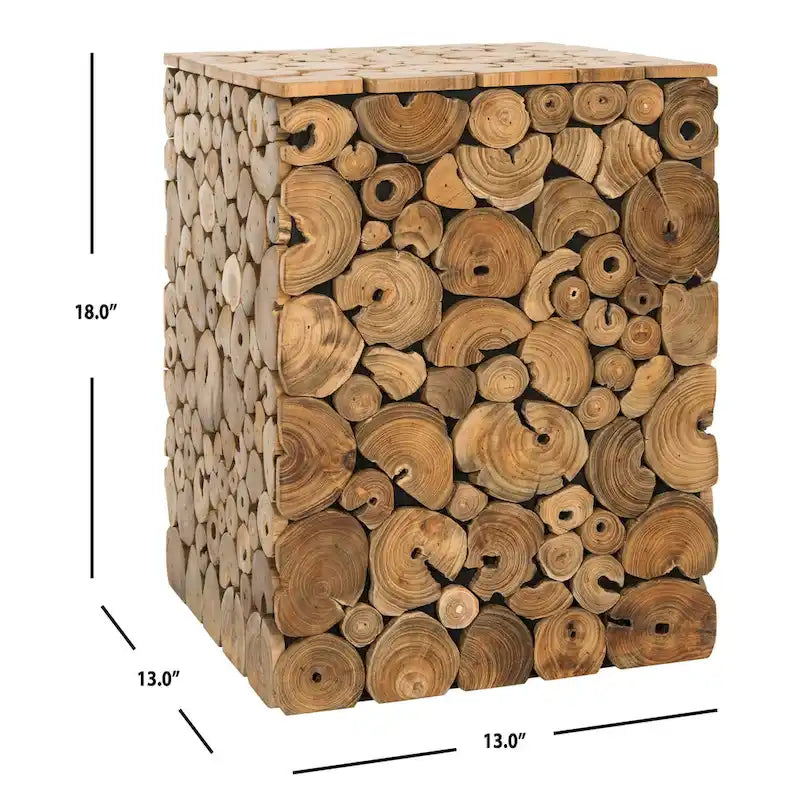 Tabouret noir Iida Bali - Naturel - 13 x 13 x 18 - 13Lx13Px18H