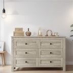 Commode en bois de style ferme avec 6 tiroirs
