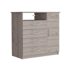 Commode à 4 tiroirs, Armoire à porte unique, Une étagère ouverte, Plateau supérieur de qualité supérieure