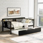 Lit de repos double en bois avec lit gigogne, canapé-lit pour chambre ou salon