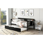 Lit de repos double en bois avec lit gigogne, canapé-lit pour chambre ou salon