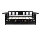 Lit de repos double en bois avec lit gigogne, canapé-lit pour chambre ou salon