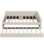 Lit plateforme capitonné Queen avec port USB et lit gigogne