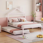 Lit plate-forme en métal double avec lit gigogne simple