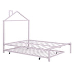 Lit plate-forme en métal double avec lit gigogne simple