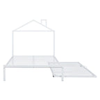 Lit plate-forme en métal double avec lit gigogne simple