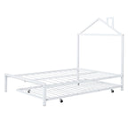 Lit plate-forme en métal double avec lit gigogne simple