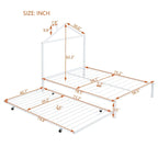 Lit plate-forme en métal double avec lit gigogne simple