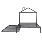 Lit plate-forme en métal double avec lit gigogne simple