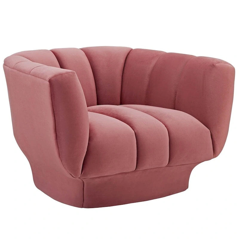 Lot de 2 fauteuils rembourrés en velours de performance à rayures verticales Entertain