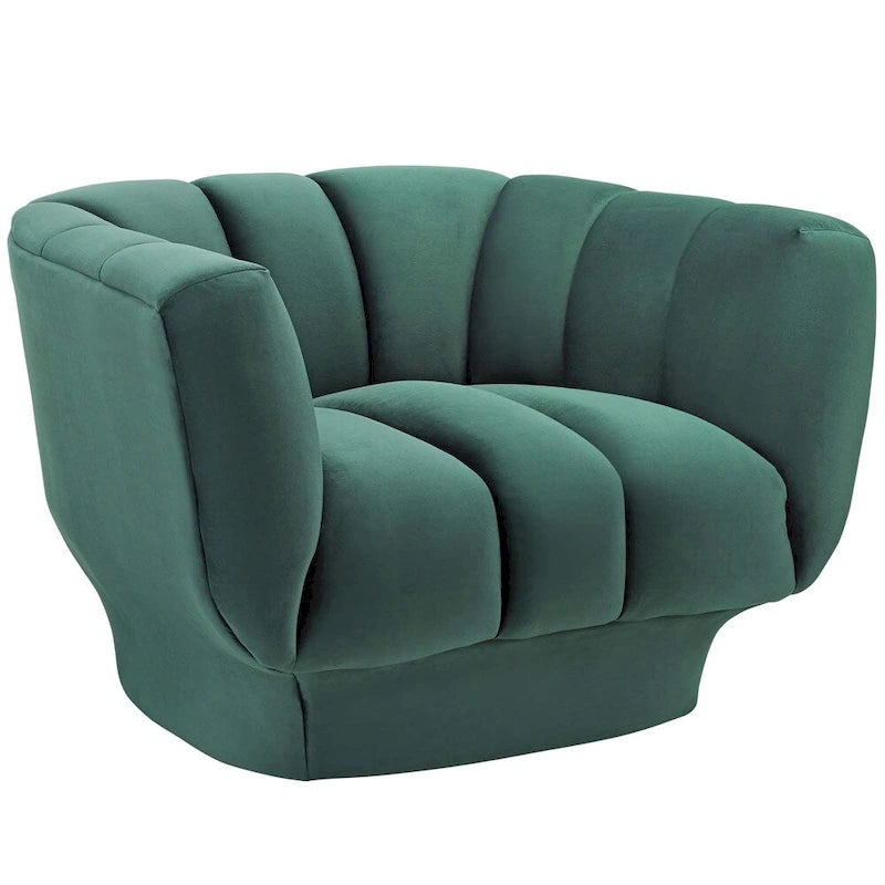 Lot de 2 fauteuils rembourrés en velours de performance à rayures verticales Entertain