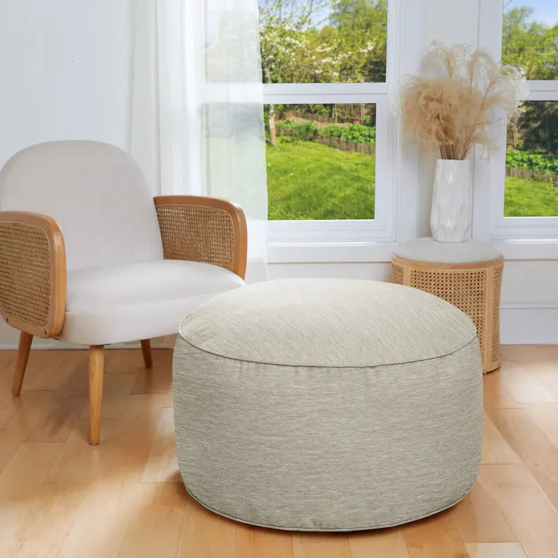  Indoor Textured Bean Pouf/Ottoman
