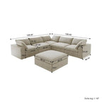 Canapé d'angle modulable Cloud 6 places avec oreillers et pouf