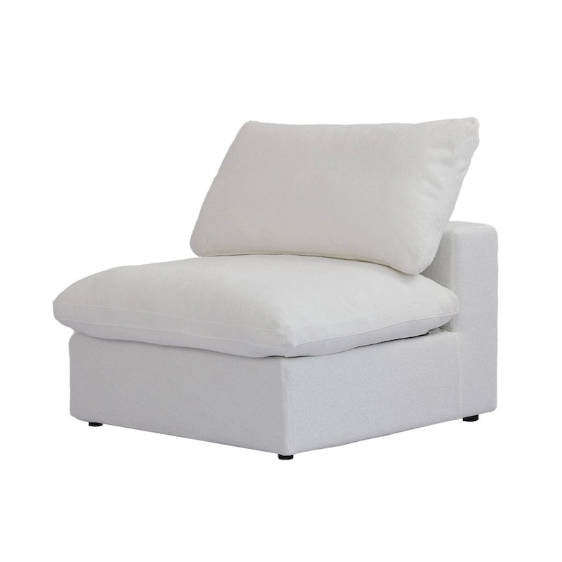 Canapé d'angle modulable Cloud 6 places avec oreillers et pouf