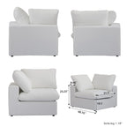 Canapé d'angle modulable Cloud 6 places avec oreillers et pouf