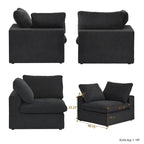 Canapé d'angle modulable Cloud 6 places avec oreillers et pouf