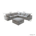 Canapé d'angle modulable Cloud 6 places avec oreillers et pouf