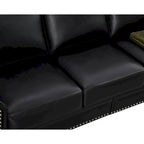 Canapé en similicuir à clous pour salon, bureau, appartement – style classique