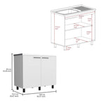 2 éviers de service avec meuble, plan de travail en acier inoxydable, étagère intérieure