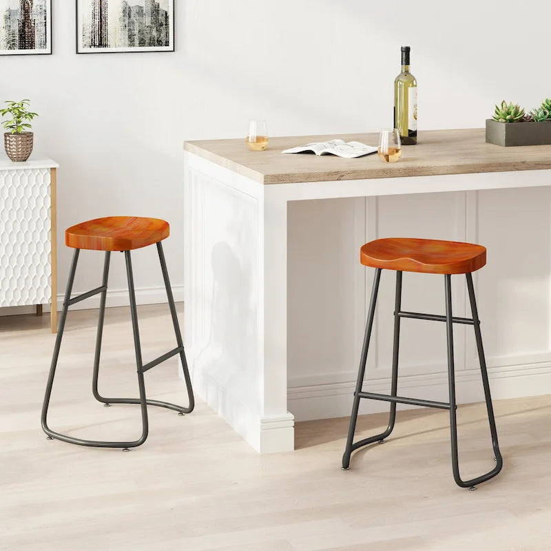 29.52 Tabourets de bar élégants et minimalistes (lot de 2), tabourets de bar hauteur comptoir, pour îlot de cuisine, café, bar, balcon