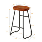 29.52 Tabourets de bar élégants et minimalistes (lot de 2), tabourets de bar hauteur comptoir, pour îlot de cuisine, café, bar, balcon