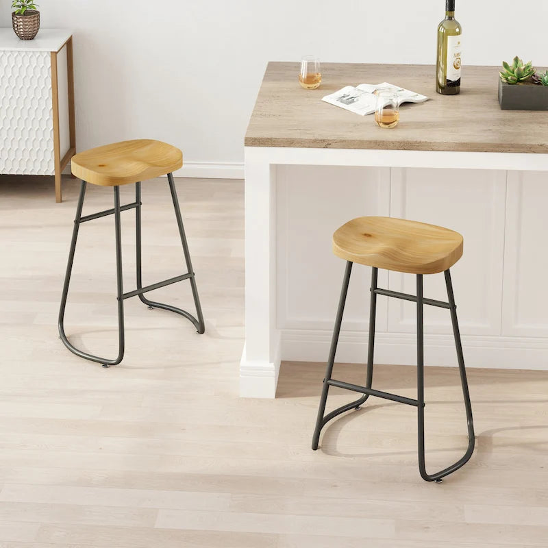 29.52 Tabourets de bar élégants et minimalistes (lot de 2), tabourets de bar hauteur comptoir, pour îlot de cuisine, café, bar, balcon