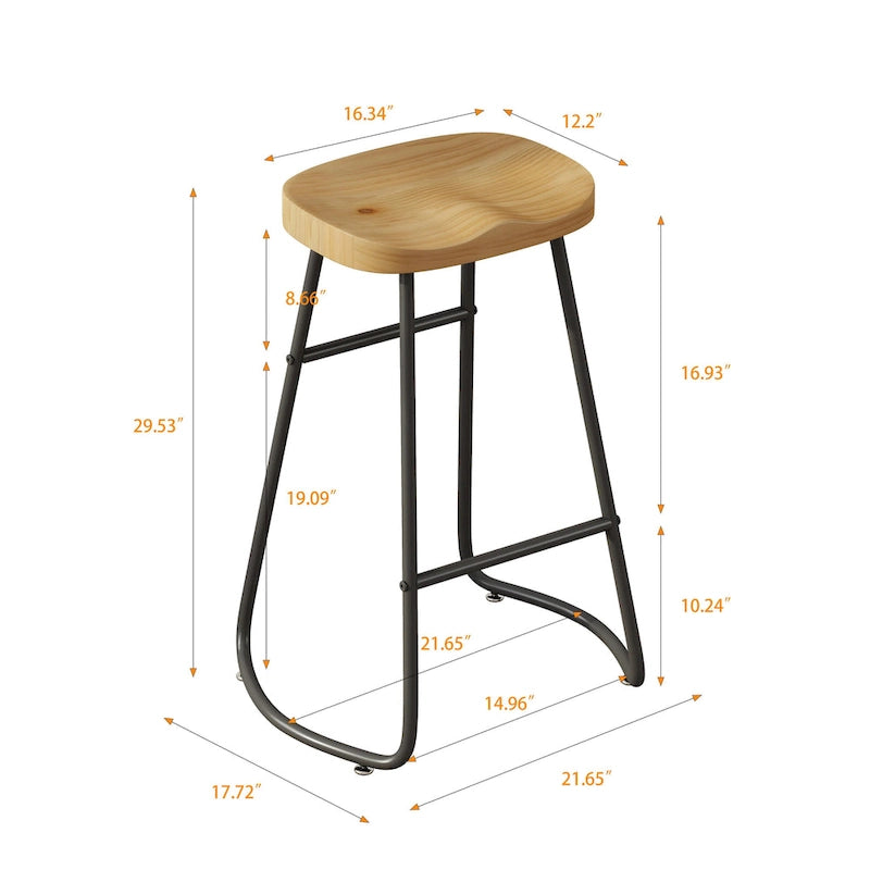 29.52 Tabourets de bar élégants et minimalistes (lot de 2), tabourets de bar hauteur comptoir, pour îlot de cuisine, café, bar, balcon