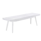 Banc en bois massif blanc à lattes