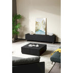 Table basse carrée en chêne noir moderne avec rangement