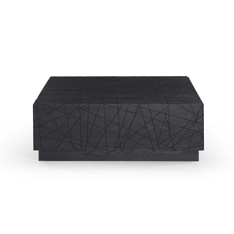 Table basse carrée en chêne noir moderne avec rangement