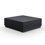 Table basse carrée en chêne noir moderne avec rangement