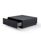 Table basse carrée en chêne noir moderne avec rangement