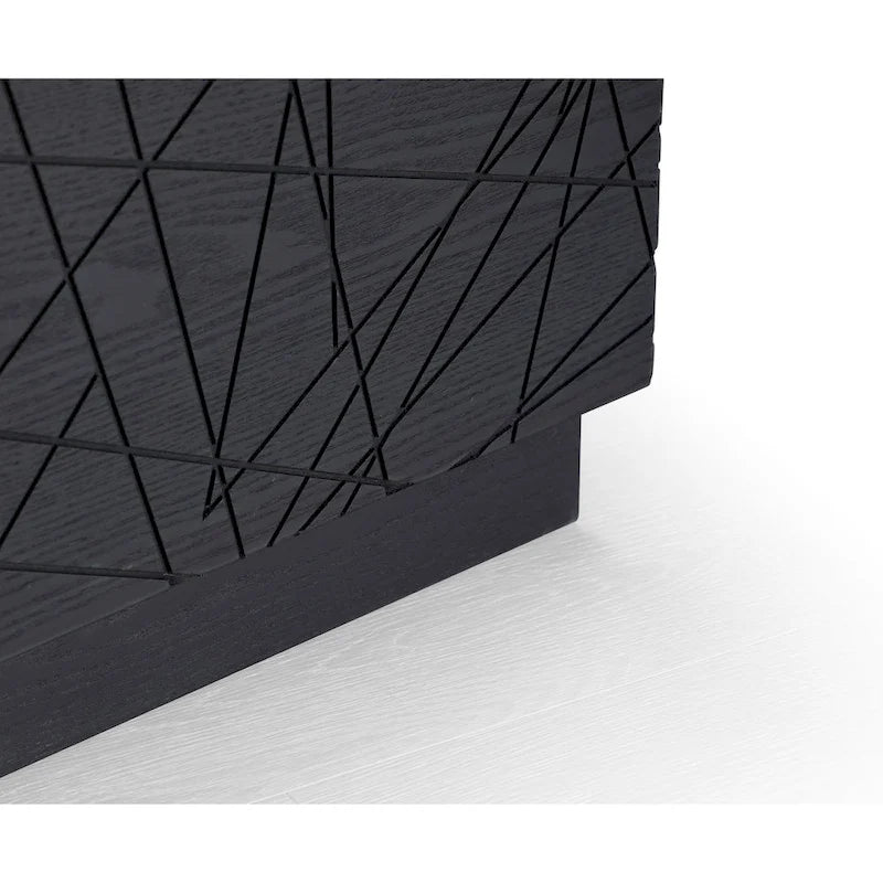 Table basse carrée en chêne noir moderne avec rangement