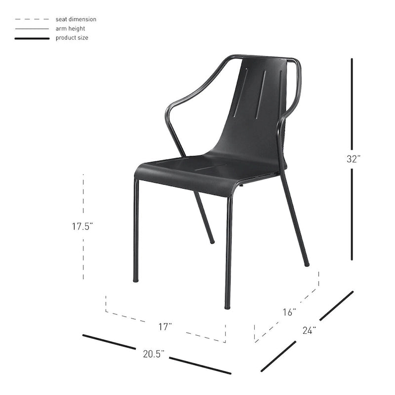 Chaise en métal, (Lot de 4)
